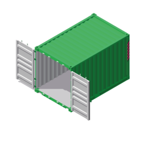 This sized unit is roughly the size of a garden shed and will allow you to store the contents of a studio flat. You can fit furniture like a queen-size bed, dining table and chairs and boxes.