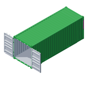 A 20ft container provides 160sqft of storage space and will fit the contents of a 3 bedroom house.